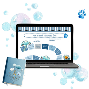 kit vacances zen – chien anxieux – mockup bonus carnet de vacances