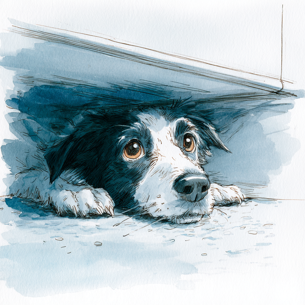 kit vacances zen – chien anxieux – photo chien caché