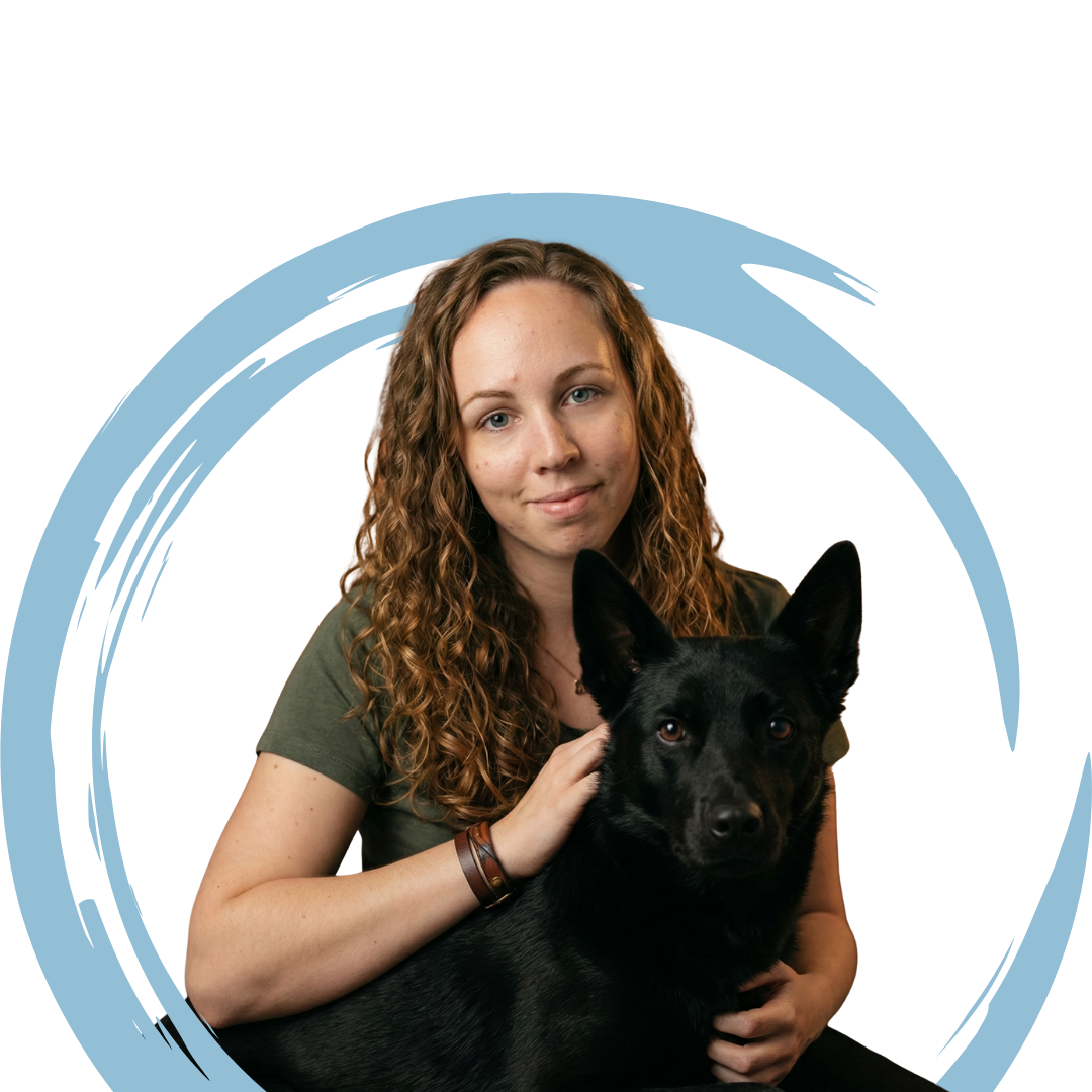 image sophie naturopathe animalier et son chien kelpie australien noir image sophie naturopathe animalier et son chien kelpie australien noir